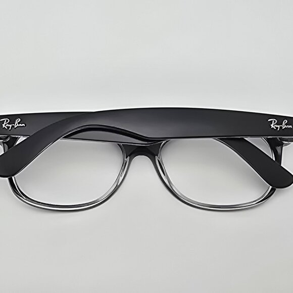 Ray-Ban RB2132 6052 Wayfarer Color Mix Matte Black on Transparent Sunglass Frame - Picture 9 of 12